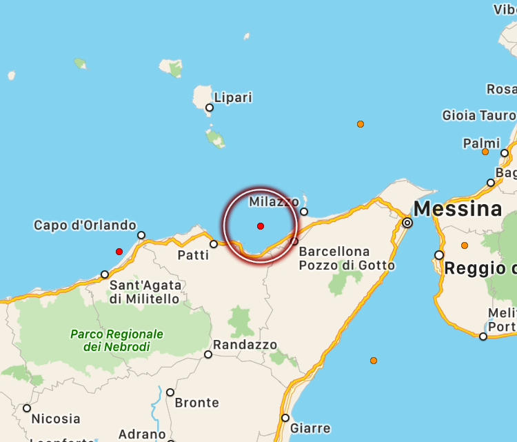 Terremoto In Sicilia Due Scosse Sulla Costa Messinese Tirrenica MAPPE