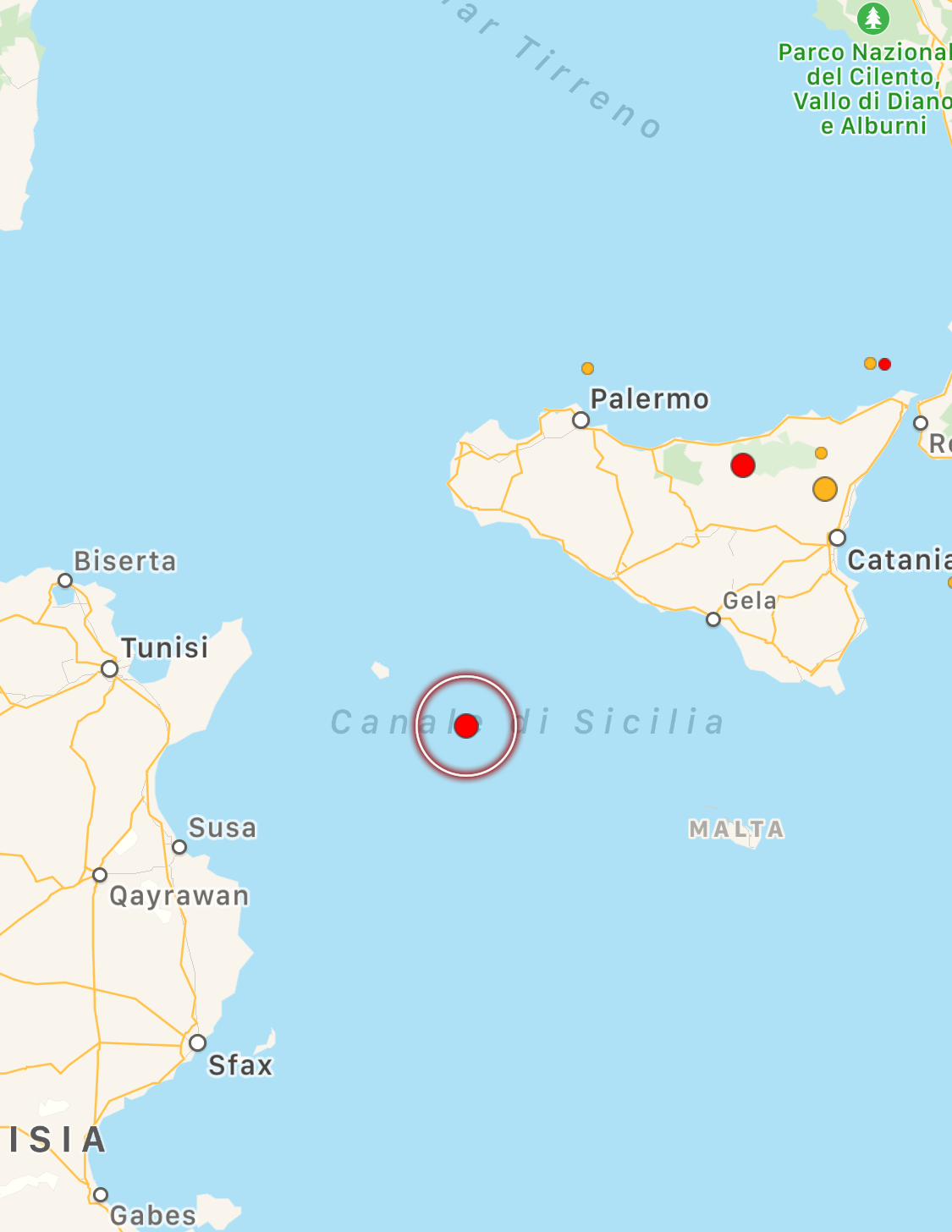 Scossa Di Terremoto Nel Canale Di Sicilia Tra Pantelleria E Malta