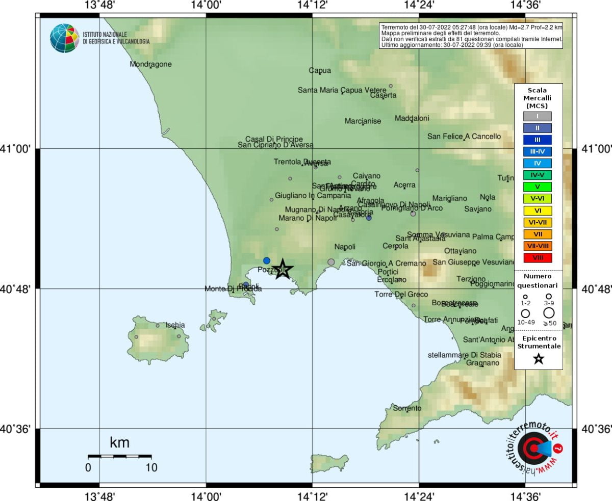 Terremoto Ai Campi Flegrei Sciame Sismico In Corso