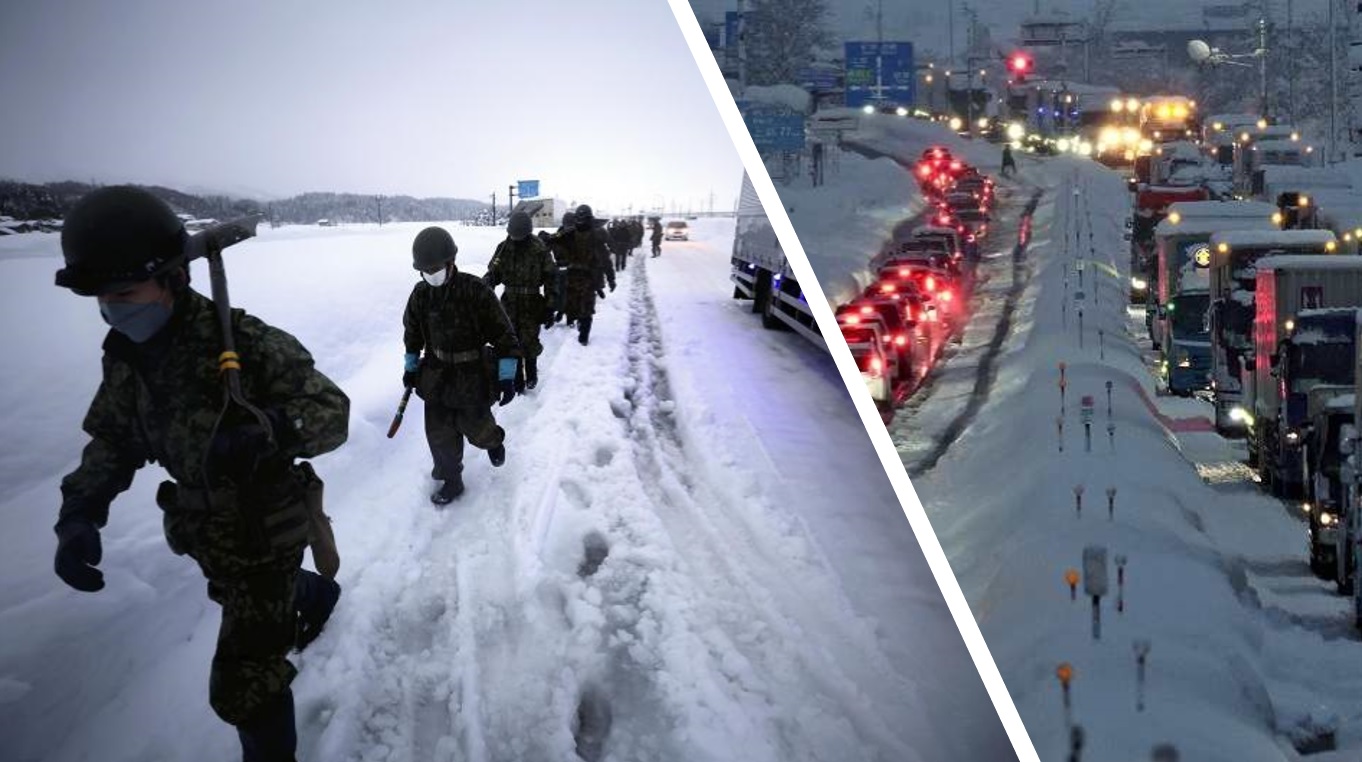 Pesanti Nevicate In Giappone Centinaia Di Veicoli Bloccati Morti E