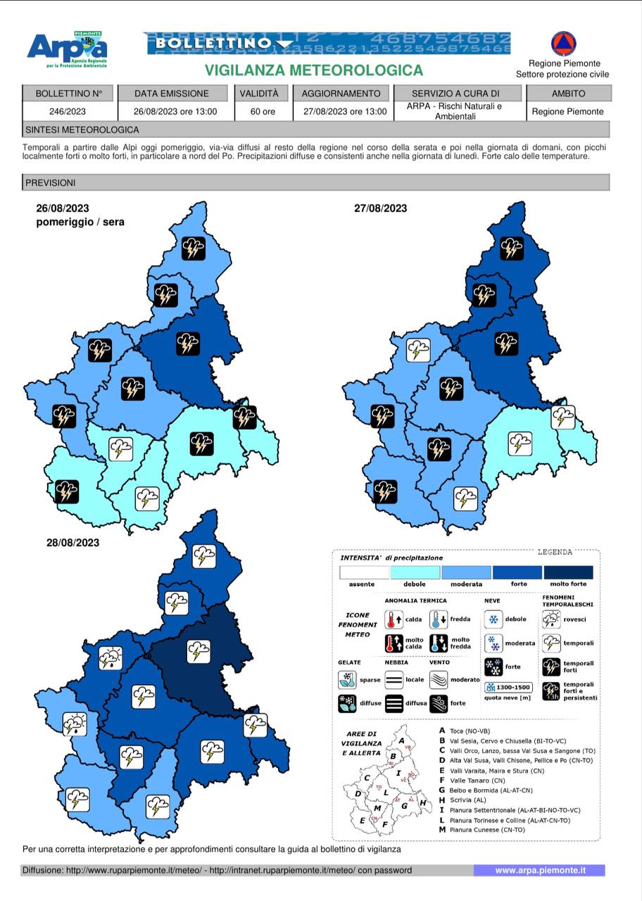 Allerta Meteo Piemonte Attenzione Ai Forti Temporali Dal Pomeriggio