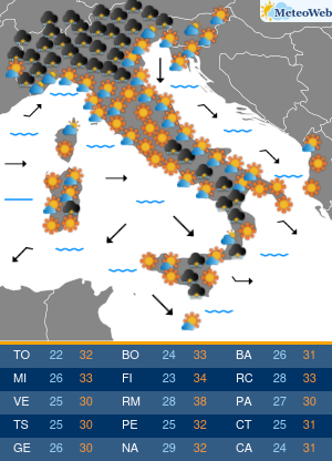 Previsioni Meteo Mercoledi 7 Agosto