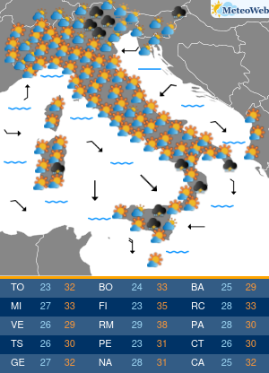 Previsioni Meteo Lunedi 5 Agosto