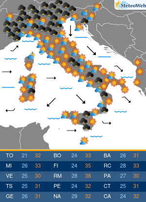 Previsioni Meteo Mercoledi 7 Agosto