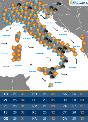 Previsioni Meteo Giovedi 8 Agosto