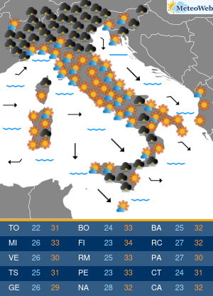 Previsioni Meteo Mercoledi 7 Agosto