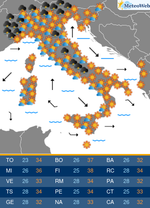 Previsioni Meteo Martedi 13 Agosto