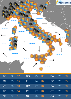 Previsioni Meteo Mercoledi 14 Agosto