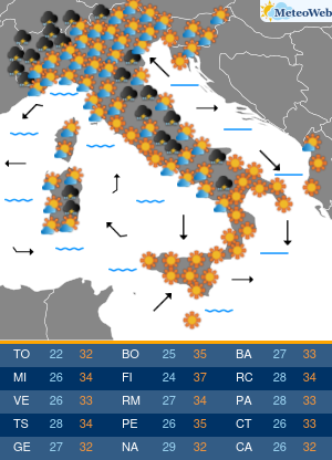 Previsioni Meteo Mercoledi 14 Agosto