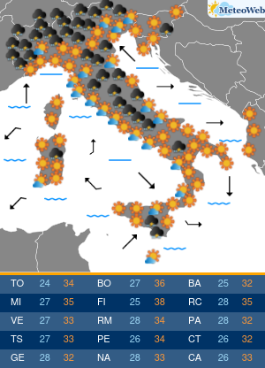 Previsioni Meteo Martedi 13 Agosto