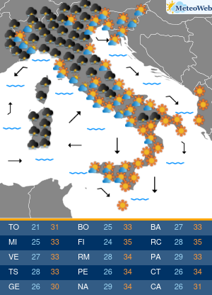 Previsioni Meteo Venerdi 16 Agosto