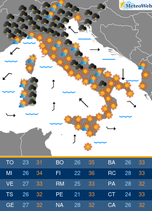 Previsioni Meteo Mercoledi 14 Agosto