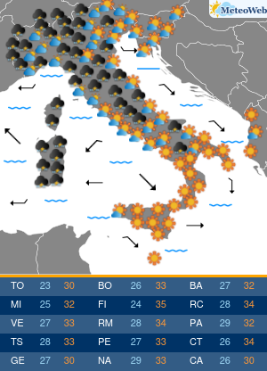 Previsioni  Meteo Venerdi 16 Agosto