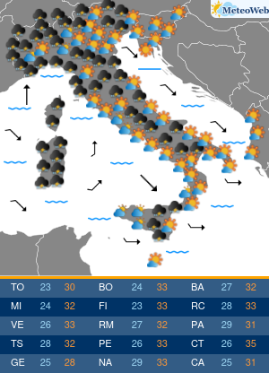 Previsioni Meteo Sabato 17 Agosto