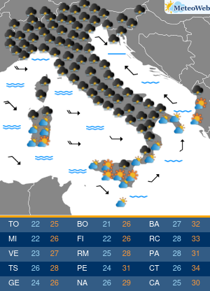 Previsioni Meteo Domenica 18 Agosto