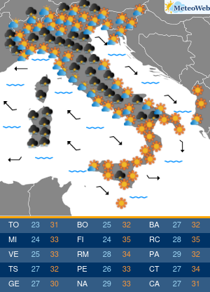 Previsioni Meteo Venerdi 16 Agosto