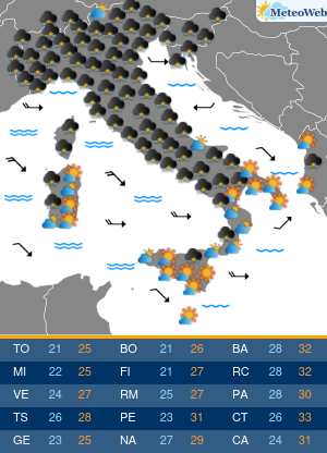 Previsioni Meteo Domenica 18 Agosto