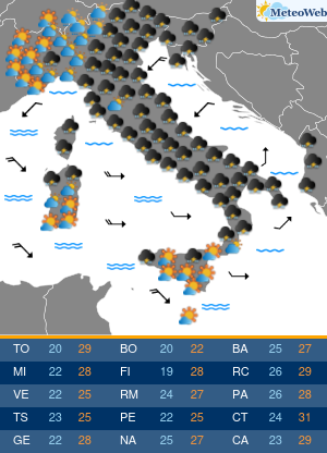 Previsioni Meteo Lunedi 19 Agosto