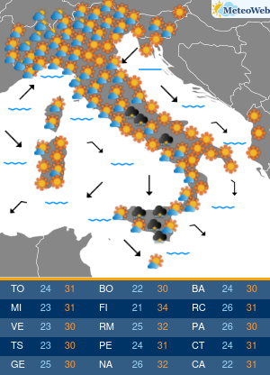 Previsioni Meteo Venerdi 23 Agosto