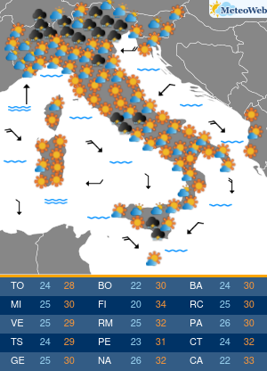 Previsioni Meteo Giovedi 22 Agosto