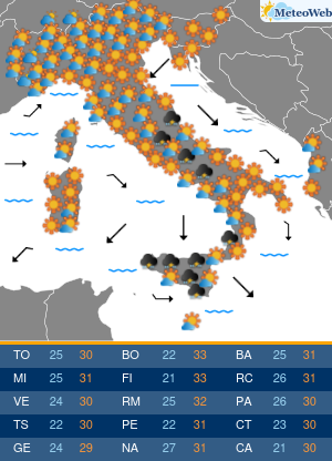 Previsioni Meteo Venerdi 23 Agosto