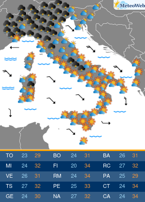 Previsioni Meteo Lunedi 26 Agosto