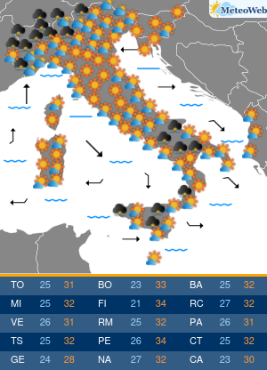 Previsioni Meteo Sabato 24 Agosto