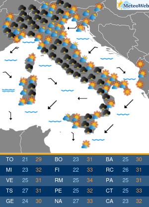 Previsioni Meteo Martedi 27 Agosto