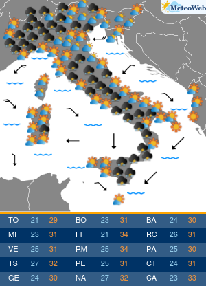 Previsioni Meteo Martedi 27 Agosto