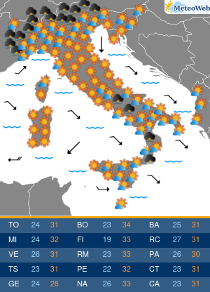 Previsioni Meteo Domenica 25 Agosto