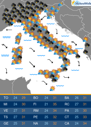 Previsioni Meteo Lunedi 26 Agosto