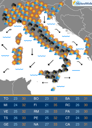 Previsioni Meteo Mercoledi 28 Agosto