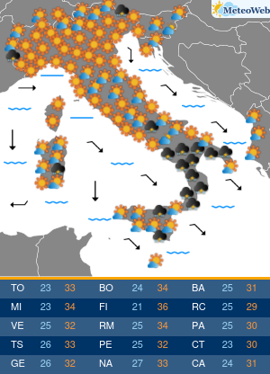 Previsioni Meteo Giovedi 29 Agosto