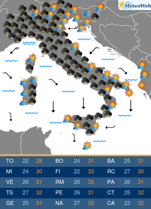 Previsioni Meteo Martedi 27 Agosto