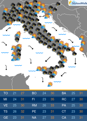 Previsioni Meteo Martedi 27 Agosto