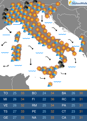 Previsioni  Meteo Sabato 31 Agosto