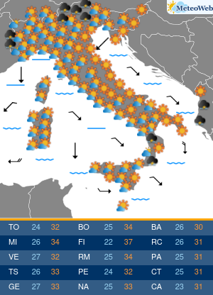 Previsioni Meteo Sabato 31 Agosto