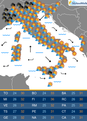 Previsioni  Meteo Domenica 1 Settembre