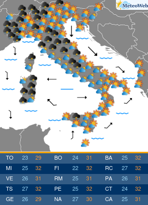 Previsioni  Meteo Lunedi 2 Settembre