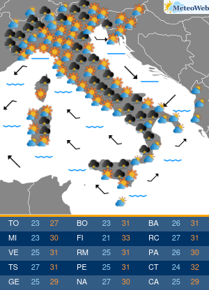 Previsioni  Meteo Martedi 3 Settembre