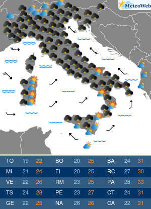 Previsioni  Meteo Giovedi 5 Settembre