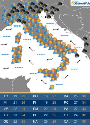 Previsioni  Meteo Venerdi 6 Settembre