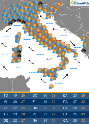 Previsioni  Meteo Sabato 7 Settembre