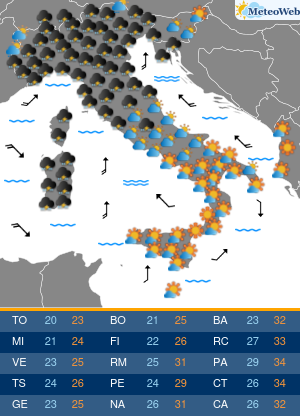 Previsioni  Meteo Domenica 8 Settembre