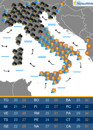 Previsioni  Meteo Domenica 8 Settembre