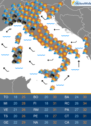 Previsioni Meteo Sabato 7 Settembre