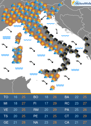 Previsioni  Meteo Martedi 10 Settembre