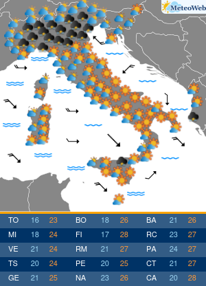 Previsioni  Meteo Mercoledi 11 Settembre