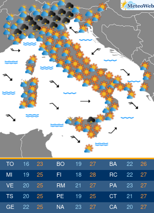 Previsioni  Meteo Mercoledi 11 Settembre