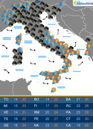 Previsioni  Meteo Giovedi 12 Settembre